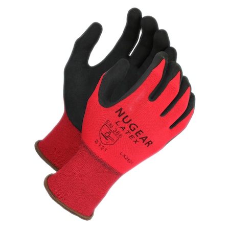 Foam Latex Coated Glove, Red Shell, XL